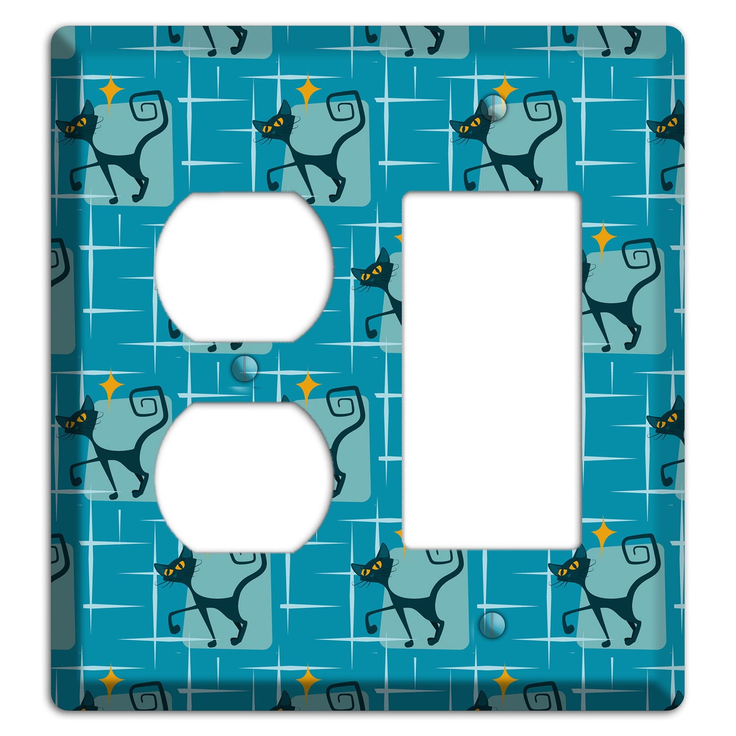 Teal Kitties Duplex / Rocker Wallplate