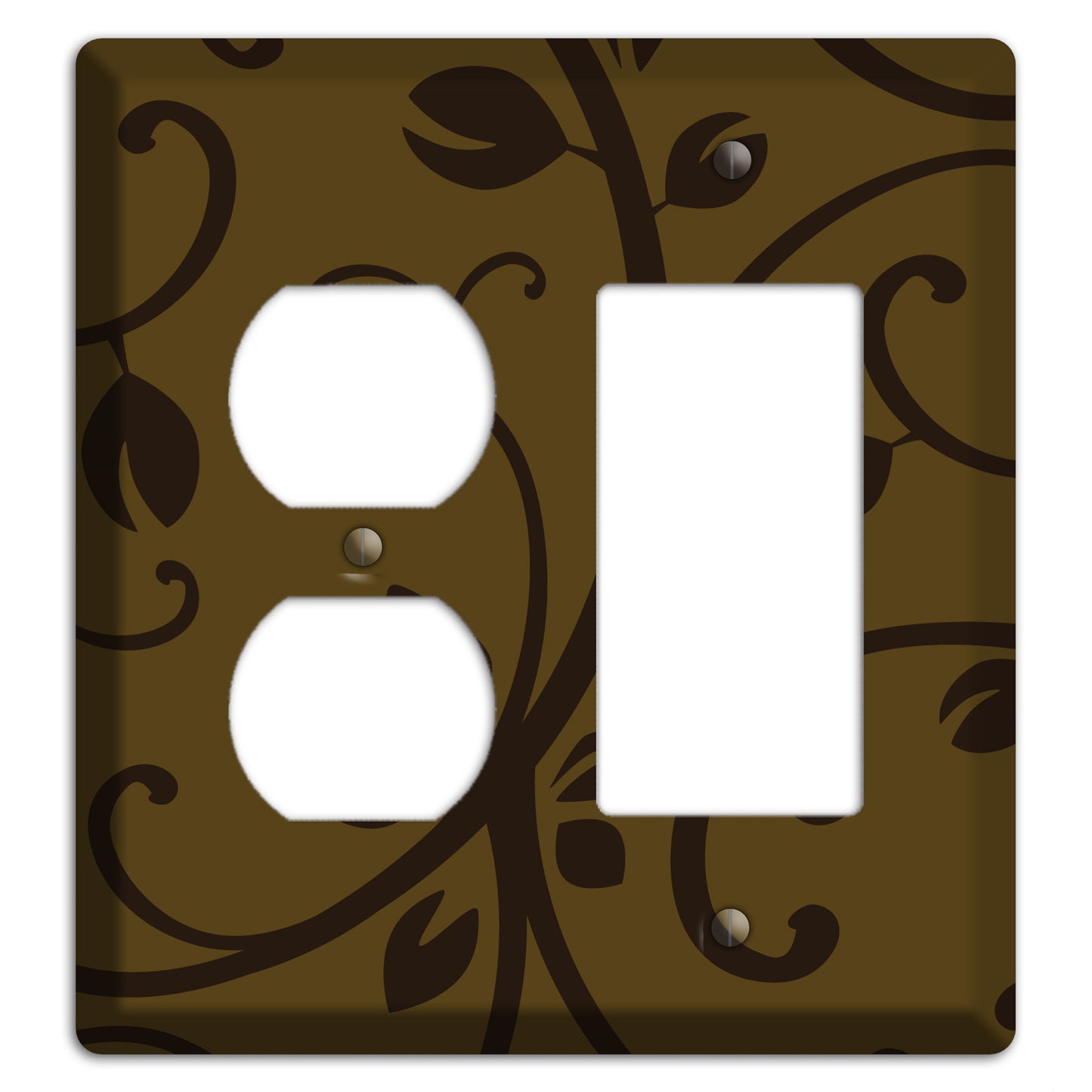 Brown Bud Sprig Duplex / Rocker Wallplate