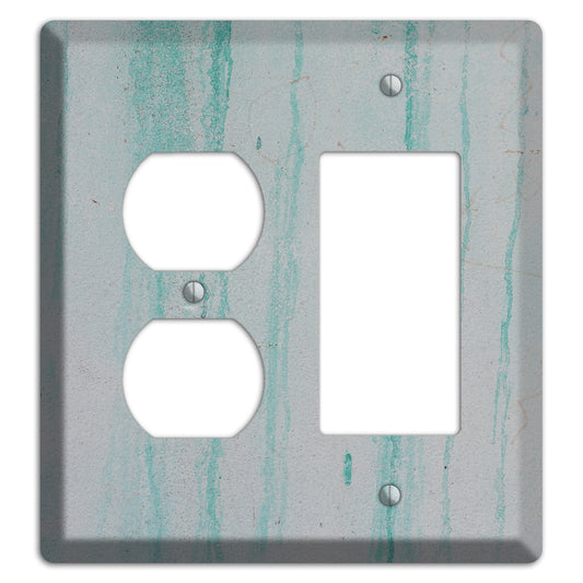 Green Stripes Concrete Duplex / Rocker Wallplate