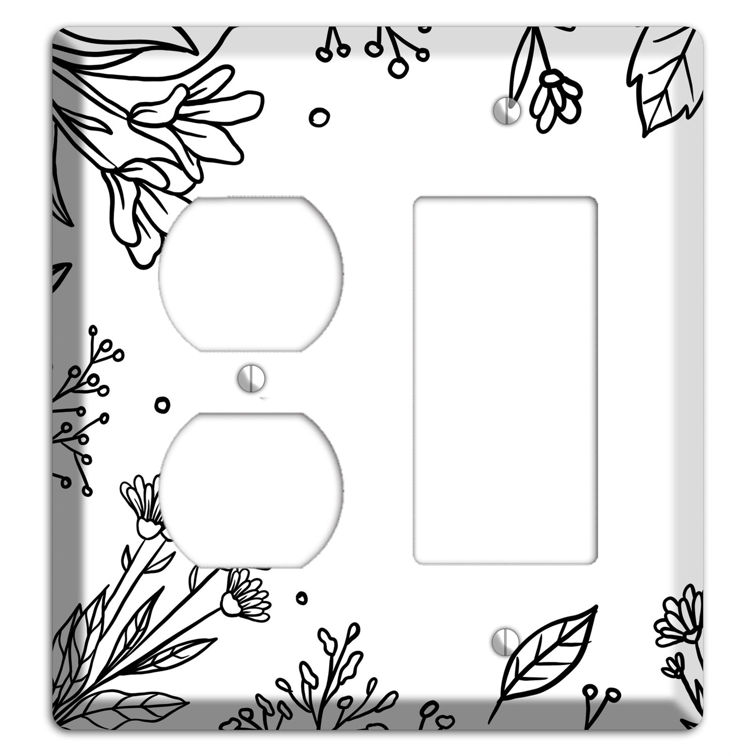 Hand-Drawn Floral 30 Duplex / Rocker Wallplate