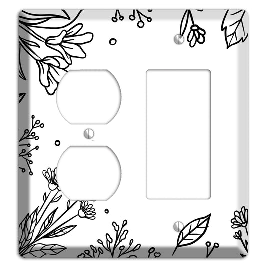 Hand-Drawn Floral 30 Duplex / Rocker Wallplate