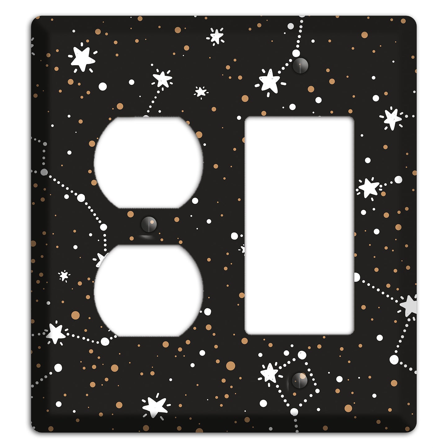 Constellations Black Duplex / Rocker Wallplate