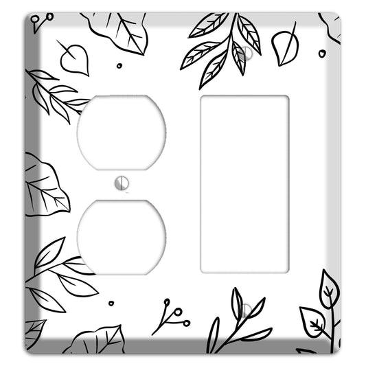 Hand-Drawn Floral 33 Duplex / Rocker Wallplate