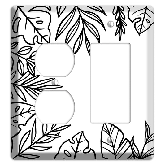 Hand-Drawn Leaves 4 Duplex / Rocker Wallplate