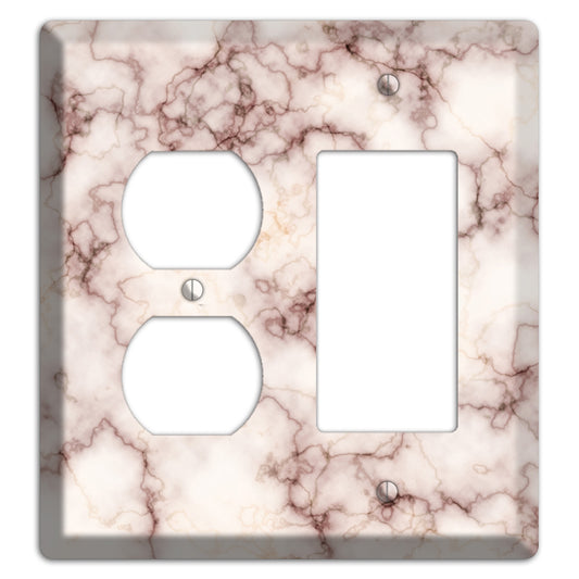 Burgundy Stained Marble Duplex / Rocker Wallplate