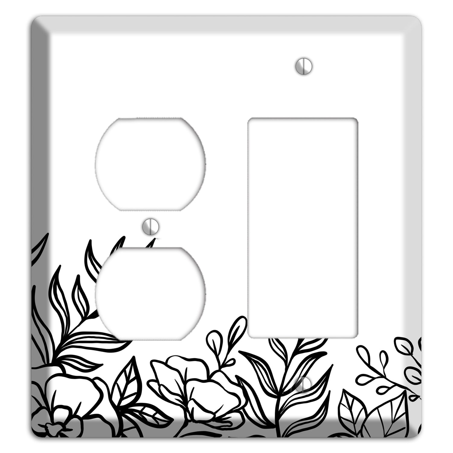 Hand-Drawn Floral 16 Duplex / Rocker Wallplate