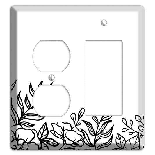 Hand-Drawn Floral 16 Duplex / Rocker Wallplate