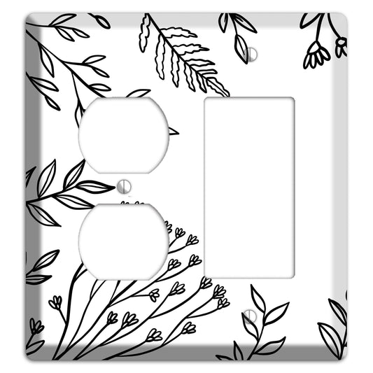 Hand-Drawn Floral 38 Duplex / Rocker Wallplate