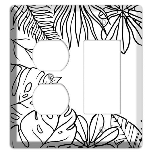 Hand-Drawn Leaves 3 Duplex / Rocker Wallplate