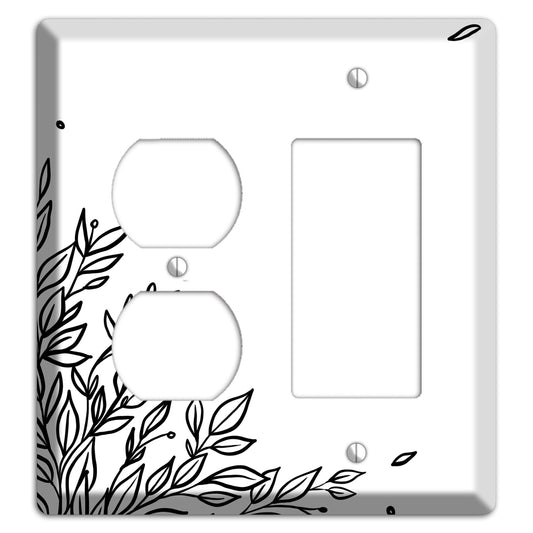 Hand-Drawn Floral 17 Duplex / Rocker Wallplate