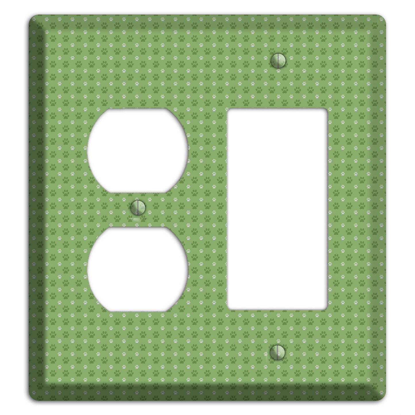 Green Paw Prints Duplex / Rocker Wallplate