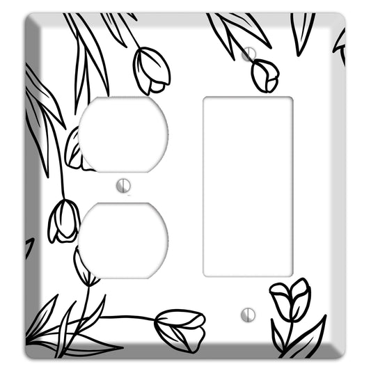 Hand-Drawn Floral 31 Duplex / Rocker Wallplate