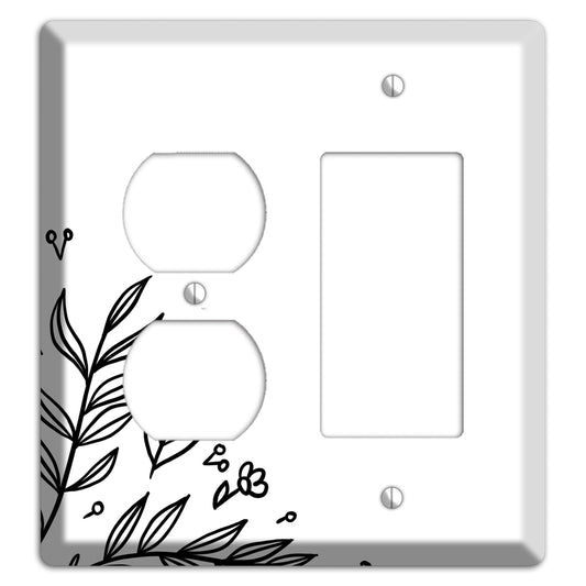 Hand-Drawn Floral 32 Duplex / Rocker Wallplate