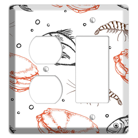 Mixed Sea Life Style 3 Duplex / Rocker Wallplate