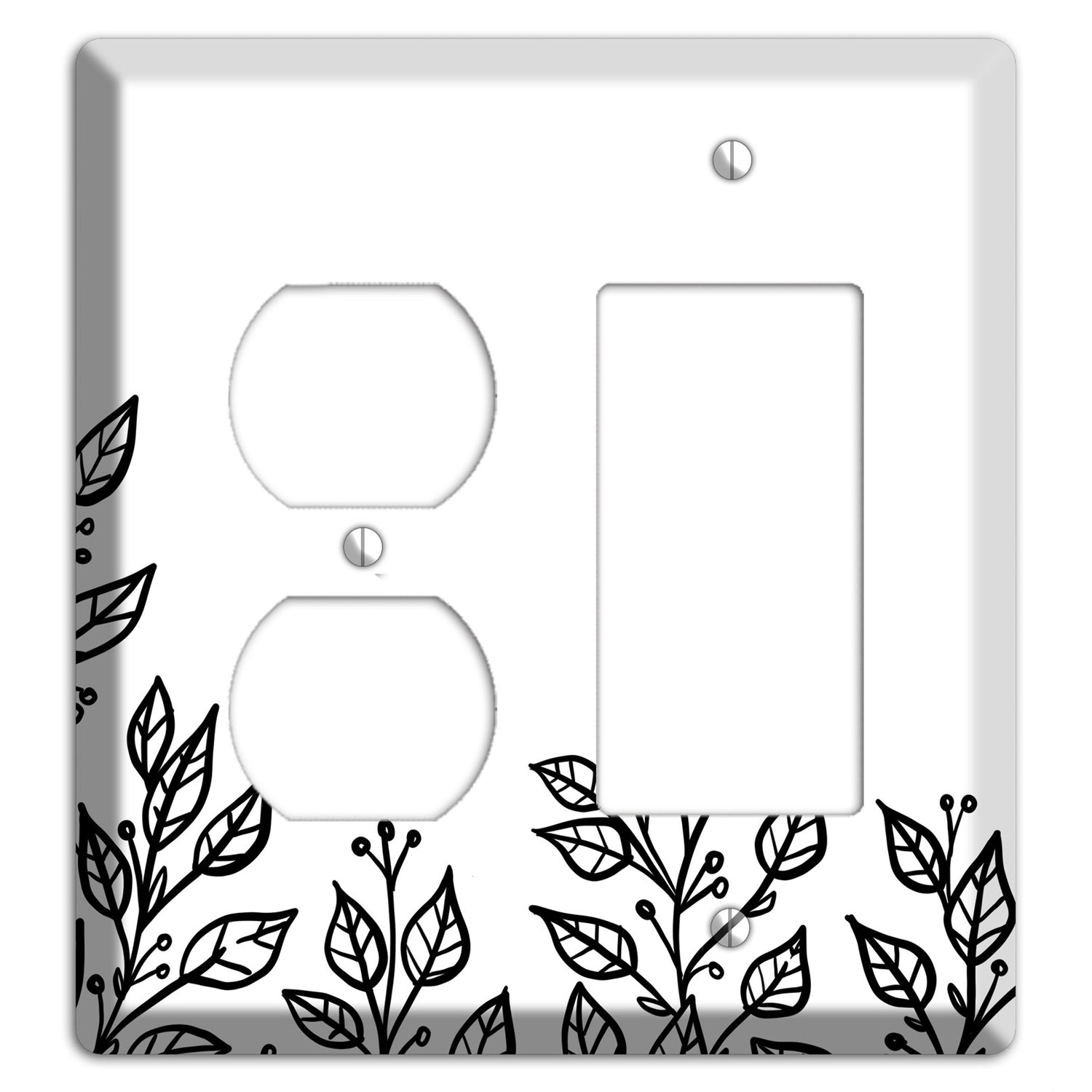 Hand-Drawn Floral 20 Duplex / Rocker Wallplate