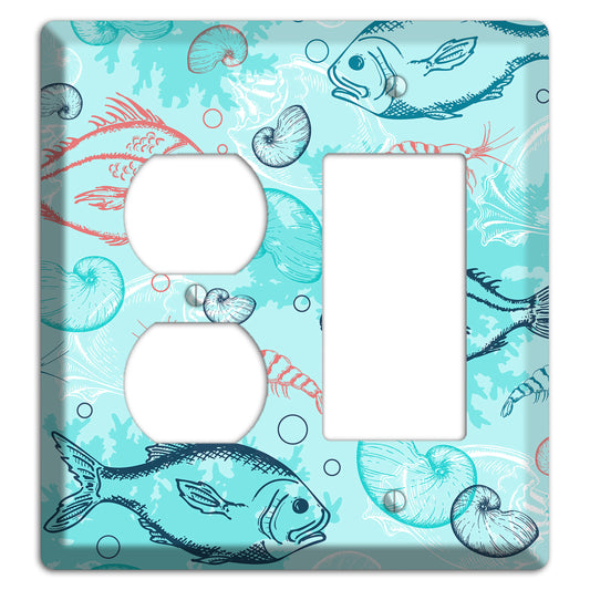 Mixed Sea Life Style 24 Duplex / Rocker Wallplate