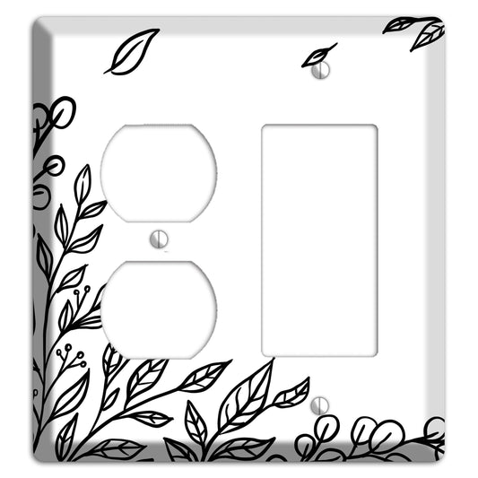 Hand-Drawn Floral 21 Duplex / Rocker Wallplate