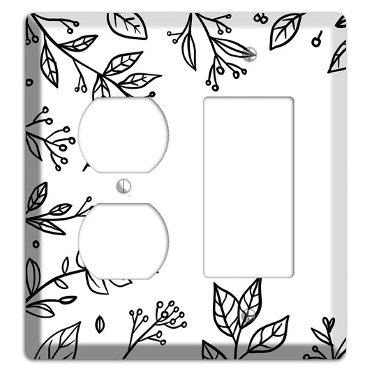 Hand-Drawn Floral 28 Duplex / Rocker Wallplate