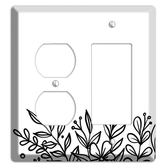 Hand-Drawn Floral 11 Duplex / Rocker Wallplate