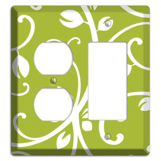 Green Bud Sprig Duplex / Rocker Wallplate