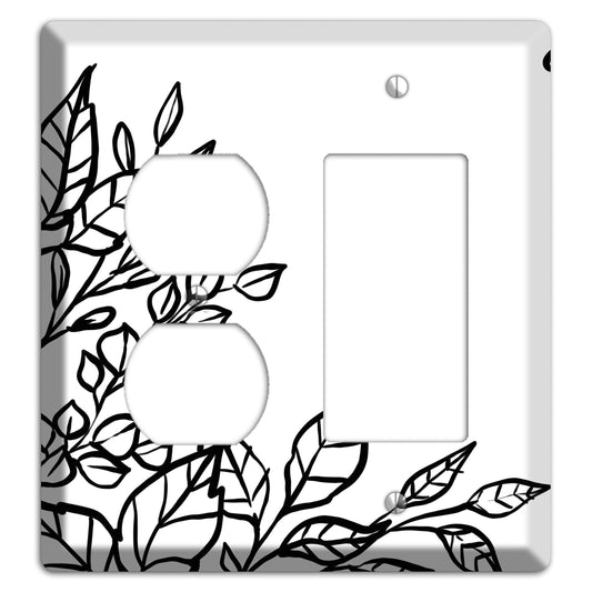 Hand-Drawn Floral 19 Duplex / Rocker Wallplate