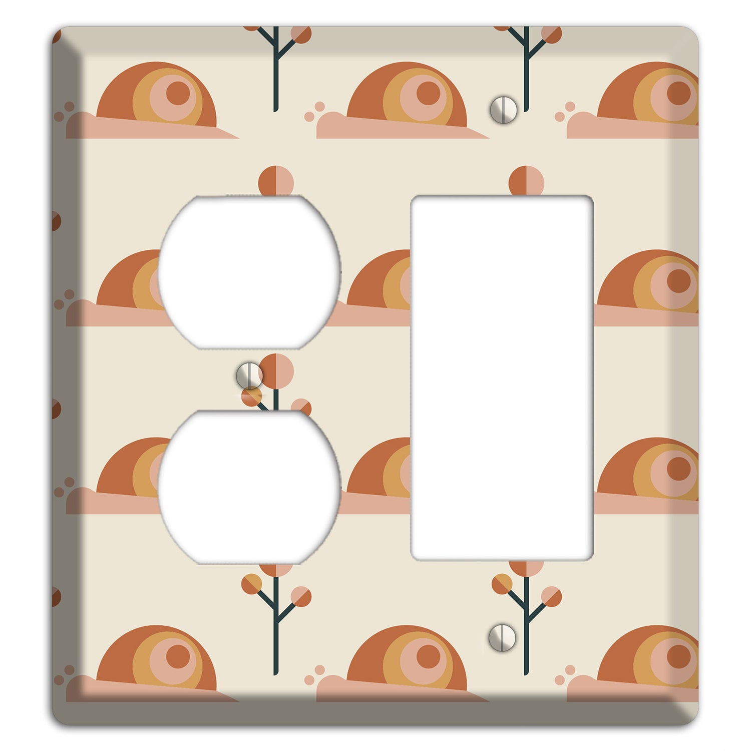 Retro Snails Duplex / Rocker Wallplate