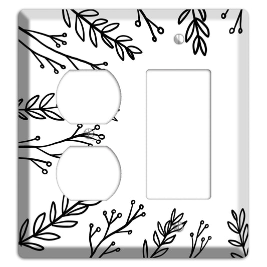 Hand-Drawn Leaves 9 Duplex / Rocker Wallplate