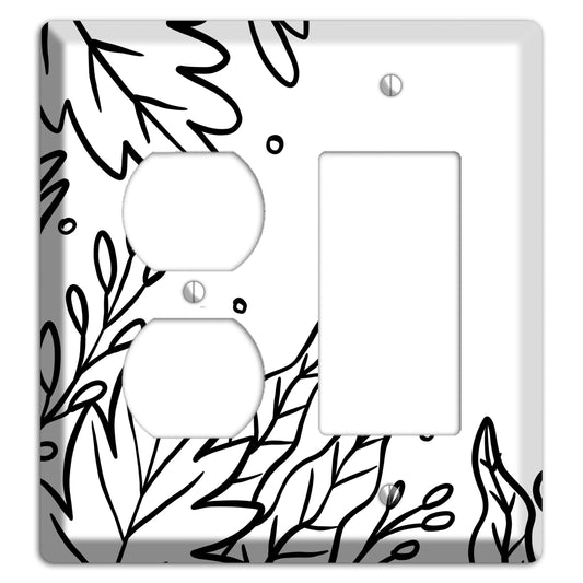 Hand-Drawn Floral 12 Duplex / Rocker Wallplate