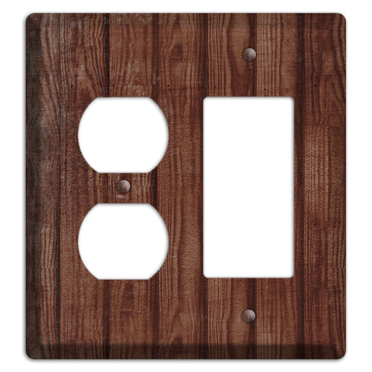 Saddle Weathered Wood Duplex / Rocker Wallplate