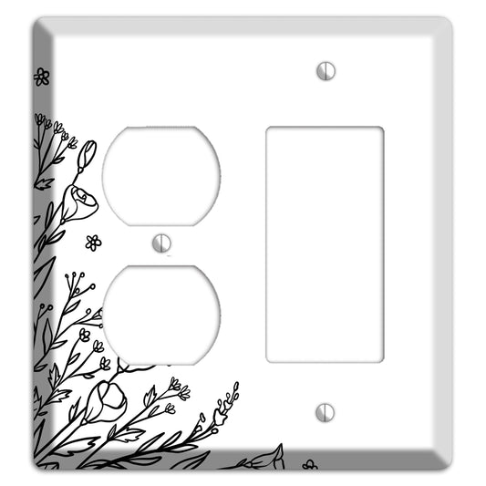 Hand-Drawn Floral 35 Duplex / Rocker Wallplate