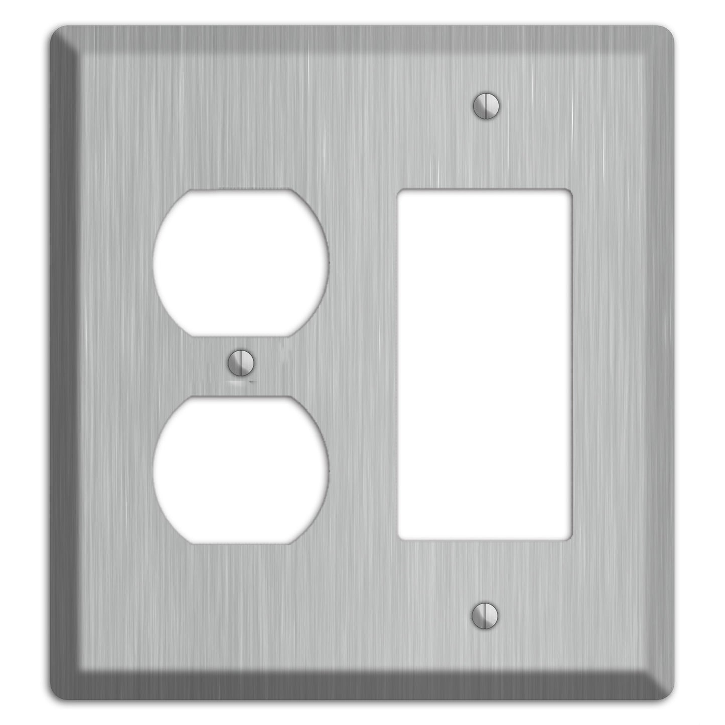 Brushed Stainless Steel Duplex / Rocker Wallplate