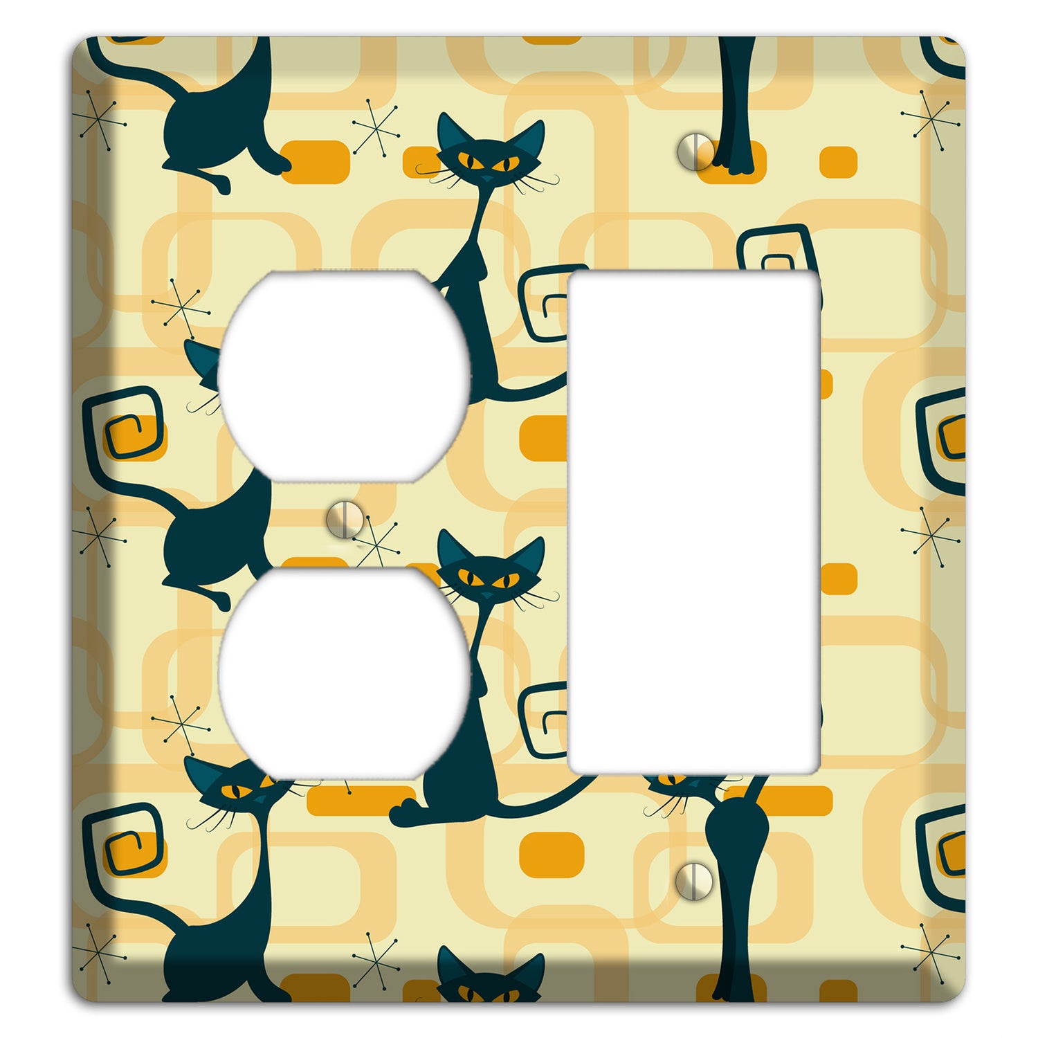 Navy Kitties Duplex / Rocker Wallplate