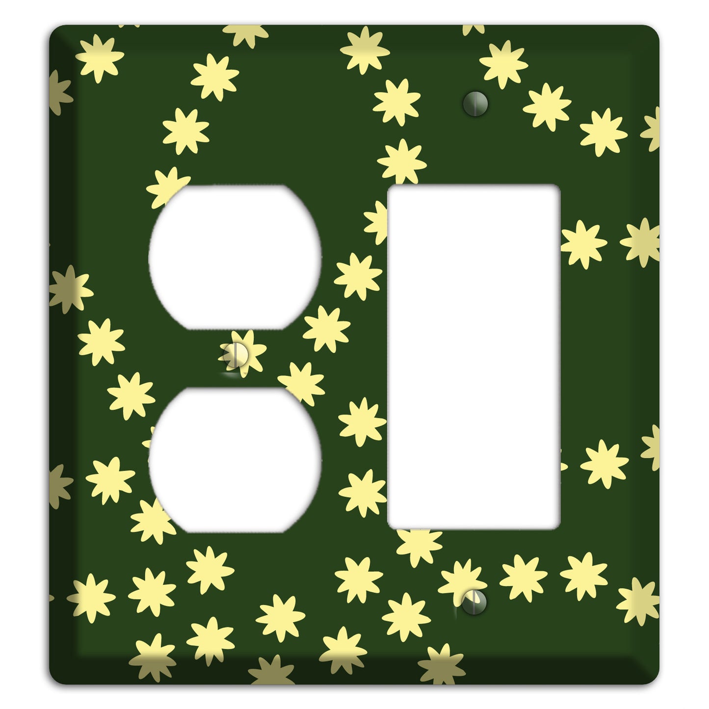 Green with Yellow Constellation Duplex / Rocker Wallplate