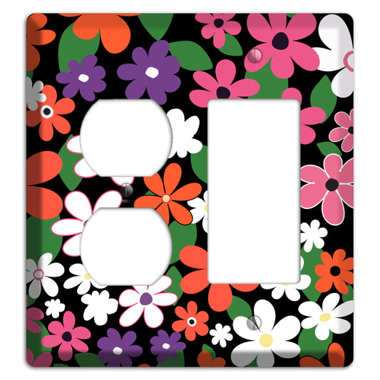 Hippie Flowers Duplex / Rocker Wallplate