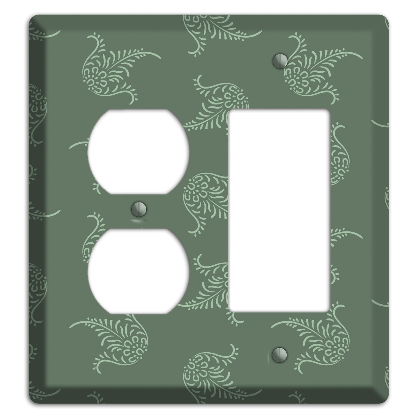 Moss Trefoil Cartouche Duplex / Rocker Wallplate