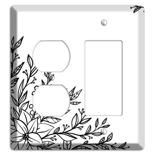 Hand-Drawn Floral 7 Duplex / Rocker Wallplate