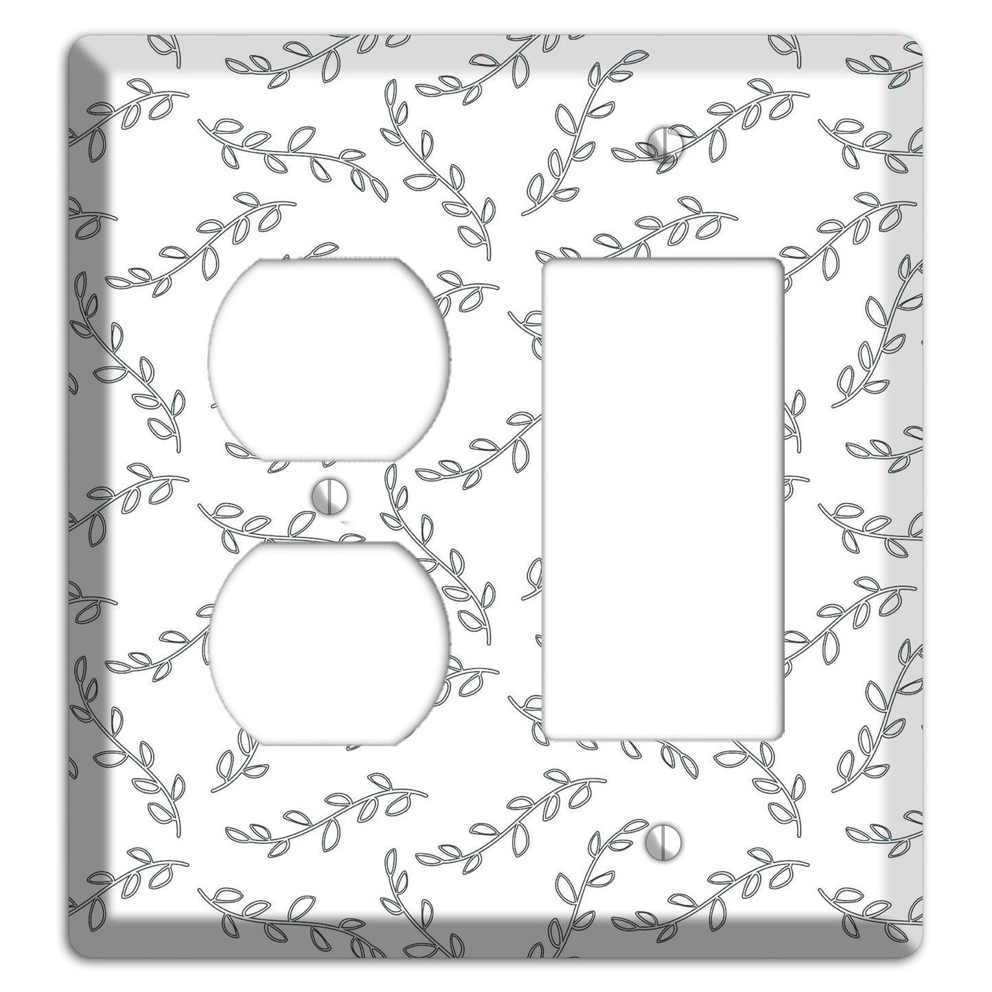 Leaves Style CC Duplex / Rocker Wallplate