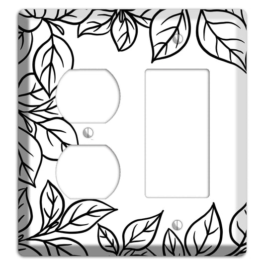 Hand-Drawn Leaves 7 Duplex / Rocker Wallplate