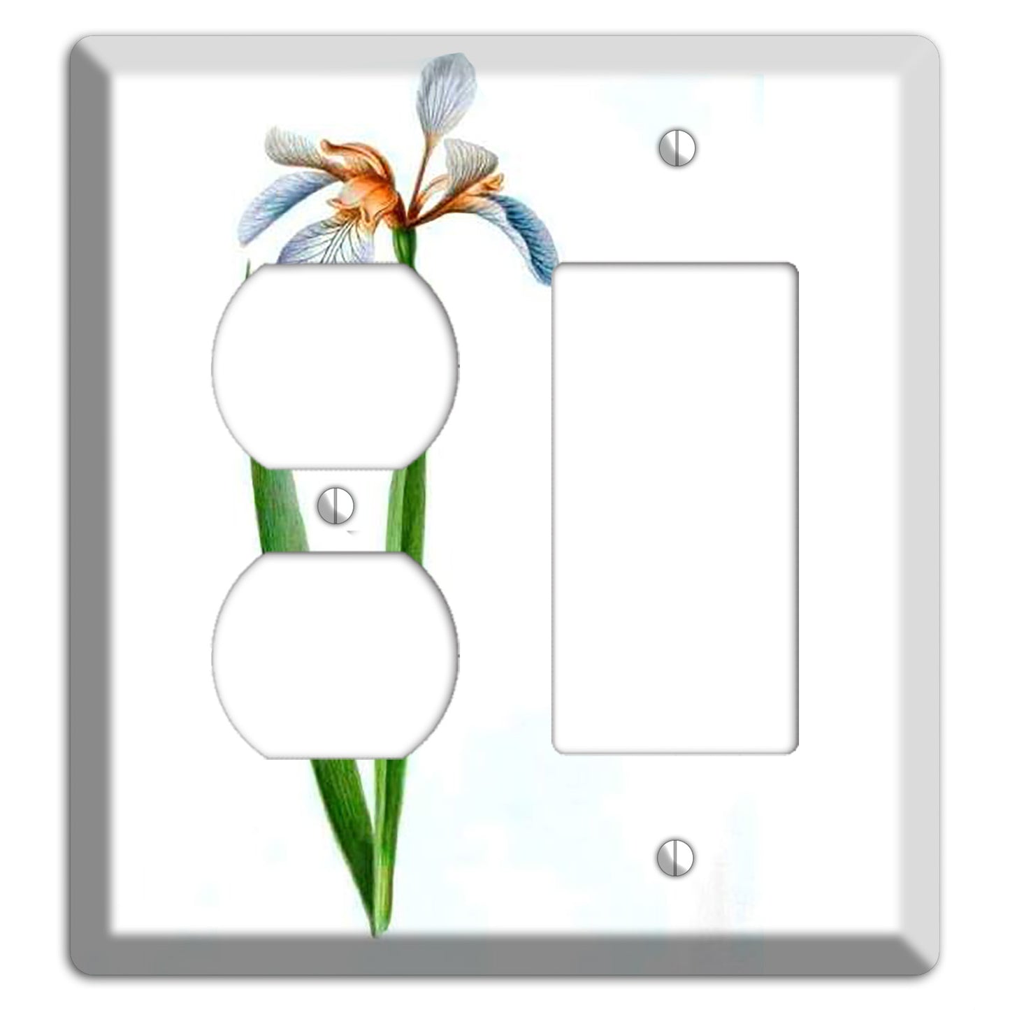 White Iris 2 Duplex / Rocker Wallplate