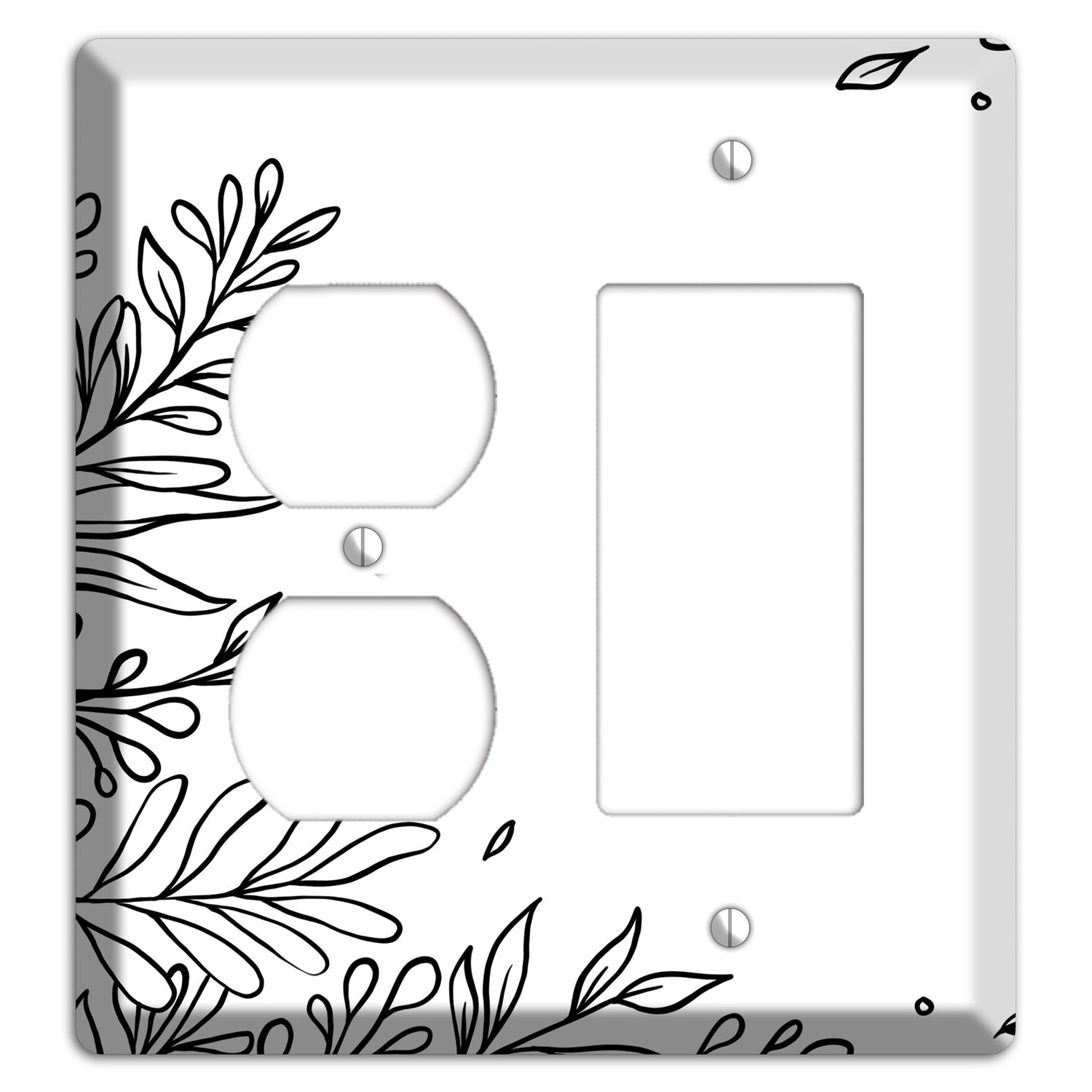 Hand-Drawn Floral 8 Duplex / Rocker Wallplate