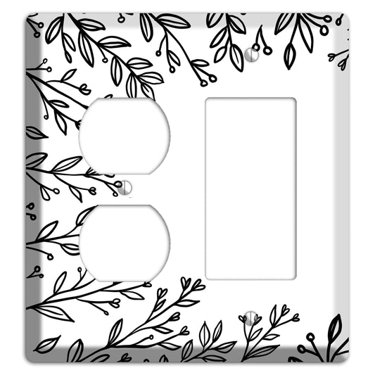 Hand-Drawn Floral 27 Duplex / Rocker Wallplate