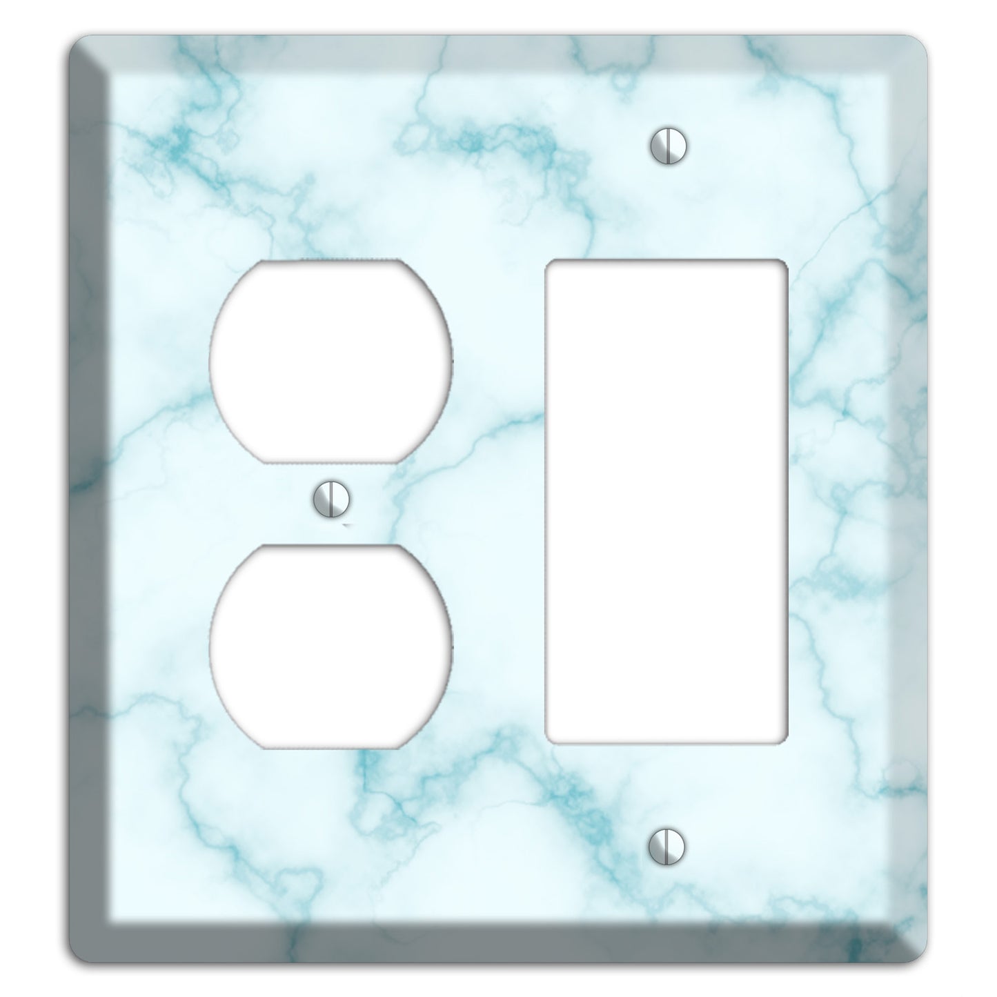 Blue Stained Marble Duplex / Rocker Wallplate