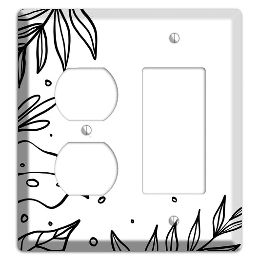 Hand-Drawn Floral 14 Duplex / Rocker Wallplate