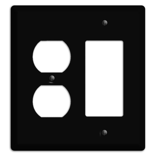 Satin Black Metal Duplex / Rocker Wallplate