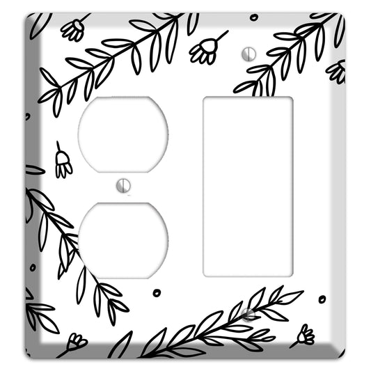 Hand-Drawn Floral 37 Duplex / Rocker Wallplate