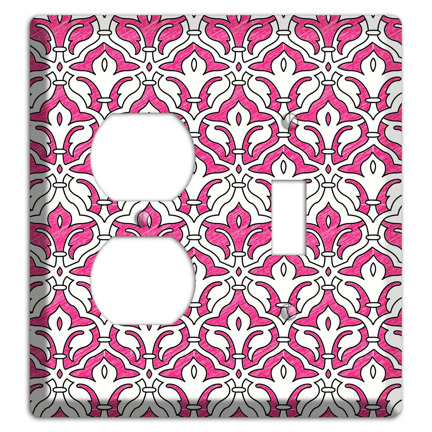 Pink Scallop Tapestry Duplex / Toggle Wallplate