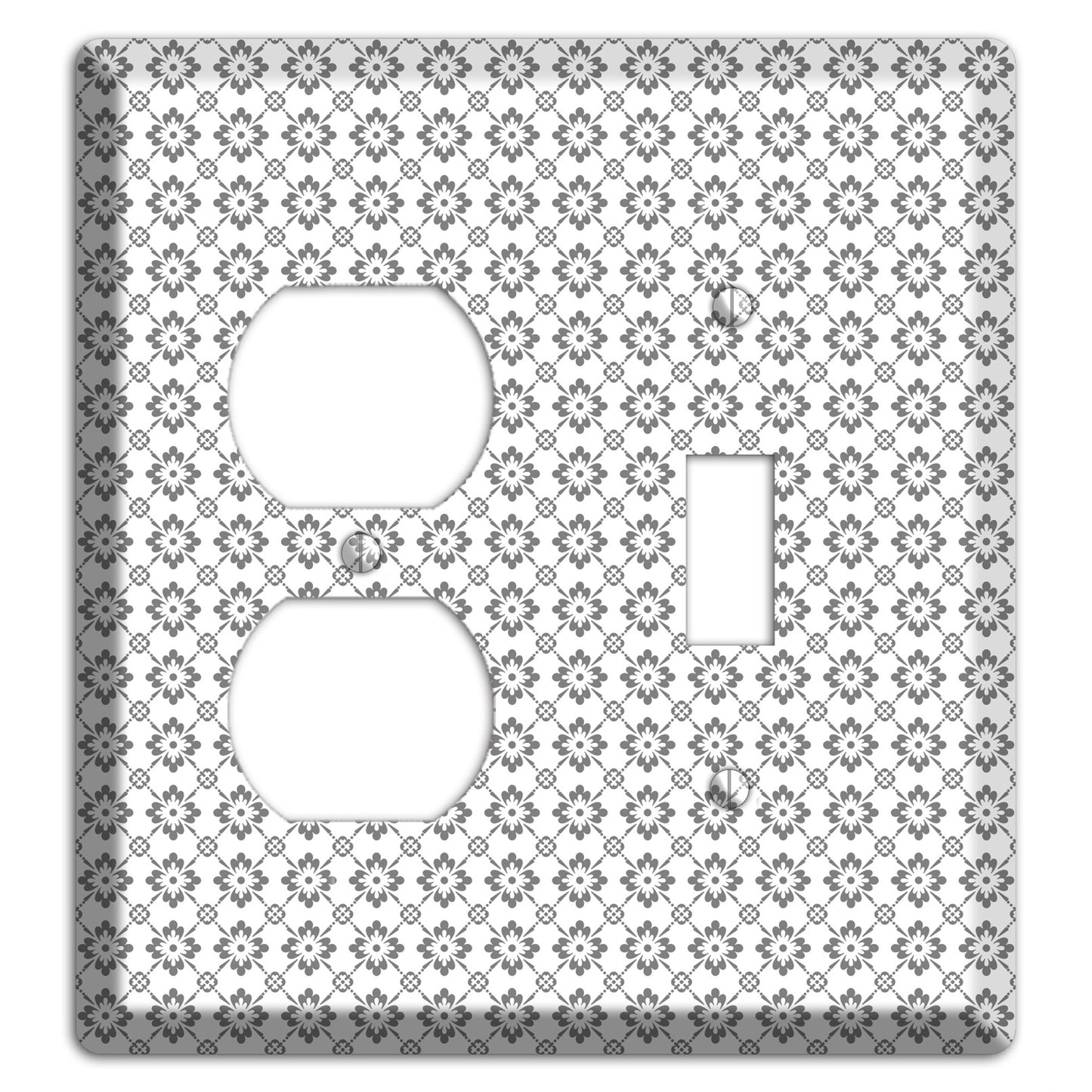 White with Grey Foulard Duplex / Toggle Wallplate