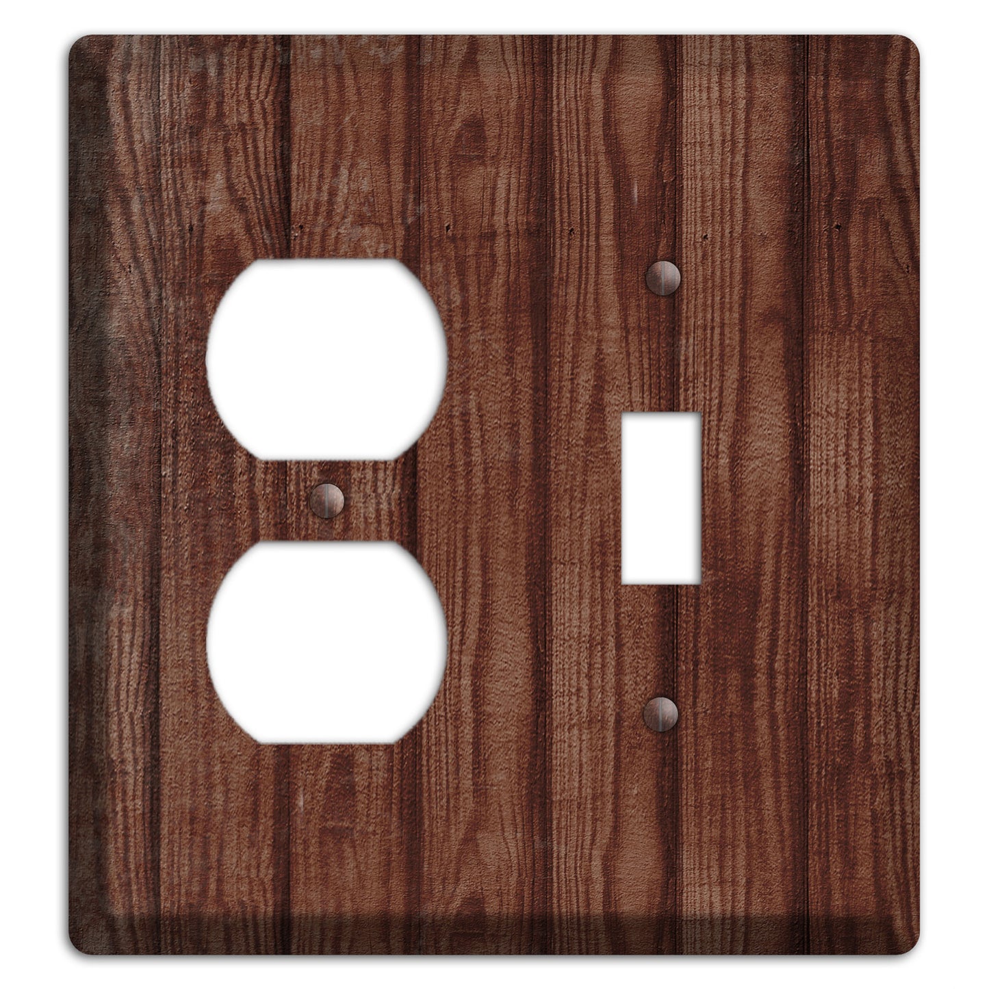 Saddle Weathered Wood Duplex / Toggle Wallplate