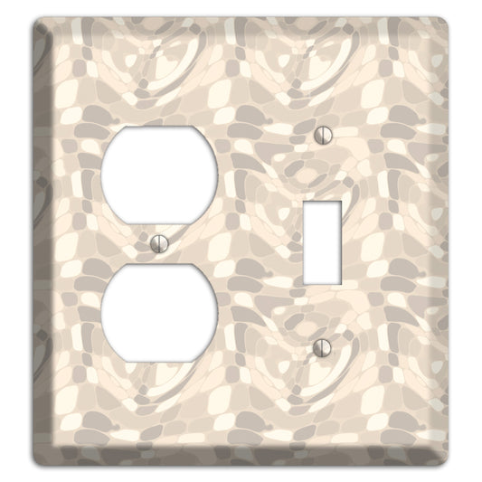 Beige Large Abstract Duplex / Toggle Wallplate