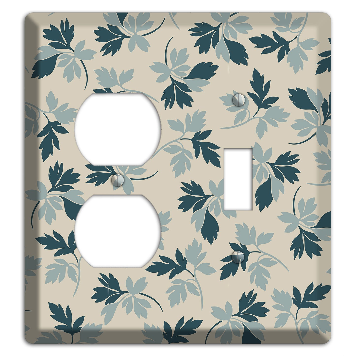 Blue Leaves Duplex / Toggle Wallplate